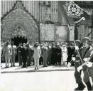 Fotografia de Américo Tomás, Gertrudes da Costa Ribeiro Tomás, Marcelo Matias, Hailé Salassié I e Aida Desta, por ocasião da sua visita de Estado a Portugal, no Mosteiro da Batalha, na Batalha.