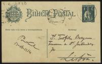 Bilhete-postal de Marcelino Mesquita para Teófilo Braga