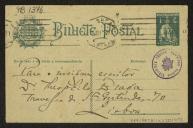 Bilhete-postal de M. Cardoso Marta para Teófilo Braga