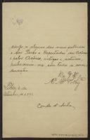 Carta de Conde de Ávila a Teófilo Braga