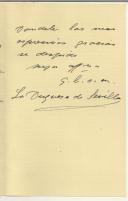 Carta da Duquesa de Sevilha para Manuel Teixeira Gomes