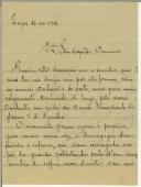 Carta de Luís da Encarnação e Silva para Eurico Máximo Cameira Coelho e Sousa