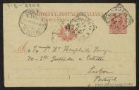 Bilhete-postal de Joaquim de Araújo a Teófilo Braga