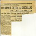 Terminou ontem a discussão da lei de meios
