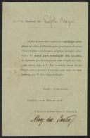 Carta de Alves dos Santos, Director da Biblioteca Central da Universidade de Coimbra, a Teófilo Braga
