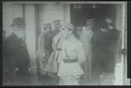 Fotografia de Bernardino Machado, em Mametz (França), durante a visita às tropas do Corpo Expedicionário Português (CEP)