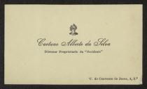 Cartão de visita de Caetano Alberto da Silva a Teófilo Braga