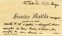 Cartão de visita de Simões Ratóla