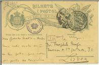 Bilhete-postal de Alfredo Pimenta para Teófilo Braga