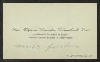 Carta de Luis Filipe de Lencastre Schwalbach Lucci a Teófilo Braga