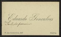 Cartão de visita de Eduardo Gonçalves a Teófilo Braga