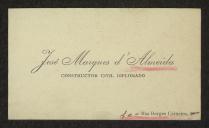 Cartão de visita de osé Marques de Almeida