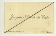Cartão pessoal de Joaquim António da Costa 