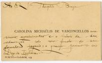 Cartão de visita de Carolina Michaëlis de Vasconcellos