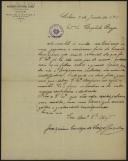 Carta de Joaquim Cardoso de Sousa Gonçalves para Teófilo Braga
