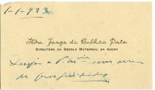 Cartão de visita de Ilda Jorge de Bulhão Pato