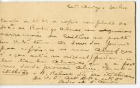 Cartão de Pedro A. de (?) a Teófilo Braga