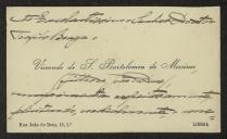 Cartão de visita de Visconde de S. Bartolomeu de Messines a Teófilo Braga
