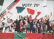 Fotografia de Manuela Ramalho Eanes com Salgado Zenha