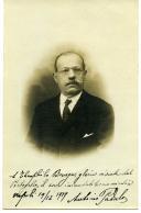 Cartão de visita ilustrado de António Padula a Teófilo Braga
