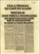 Palavras do Chefe do Etado: parto de Angola cheio de saudades!