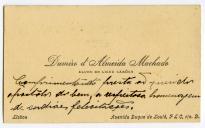 Cartão de visita de Dumiro d'Almeida Machado