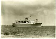 Fotografia do paquete de passageiros “Vera Cruz, saindo dos estaleiros da Bélgica