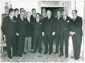 Fotografia de Américo Tomás no Palácio de Belém, por ocasião de um almoço oferecido a vários dirigentes de modalidades desportivas