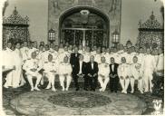 Fotografia de Américo Tomás, no Hotel Aviz, por ocasião do banquete oferecido em honra dos oficiais da 12ª Esquadra norte-americana durante a sua visita a Lisboa
