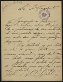 Carta de Carlos de Melo para Teófilo Braga
