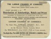 Convite da London Chamber of Commerce para Manuel Teixeira Gomes