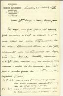 Carta de Vasco Francisco Caetano de Quevedo, funcionário do Ministério dos Negócios Estrangeiros a Sidónio Pais