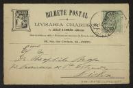 Bilhete-postal da Livraria <span class="hilite">Chardron</span>, a Teófilo Braga