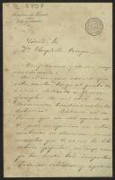 Carta de Francisco António Fazenda Júnior, do Gabinete Particular do Ministério de Fomento, a Teófilo Braga