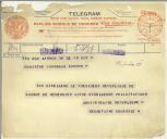 Telegrama do Secretário-geral da República  para Manuel Teixeira Gomes