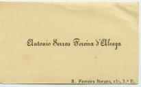 Cartão de visita de António Serras Pereira d'Alvega
