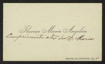 Cartão de visita de Teresa Maria Angélica a Maria do Carmo Xavier de Barros Leite