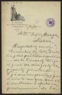 Carta de Alfonso González y Rubio para Teófilo Braga