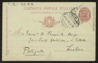Bilhete-postal de Joaquim de Araújo a Teófilo Braga