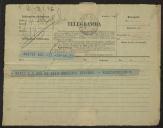 Telegrama de Vasconcelos a Teófilo Braga
