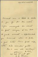 Carta de Alberto H. bizarro para Manuel Teixeira Gomes