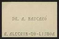 Cartão de visita de A. Mascaró