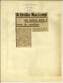 A União Nacional não indicou ainda o nome do candidato