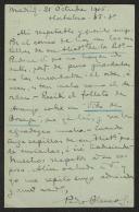 Bilhete-postal de Pedro Blanco a Teófilo Braga