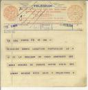 Telegrama de Malheiros para Manuel Teixeira Gomes
