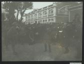 Fotografia de António José de Almeida no Colégio Militar durante as cerimónias de homenagem ao Soldado Desconhecido 