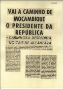 Vai a caminho de Moçambique o Presidente da República - carinhosa despedida no Cais de Alcântara