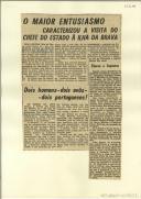 O maior entusiasmo caracterizou a visita do Chefe do Estado à Ilha da Brava