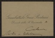 Cartão de visita de Giambattista Grassi Bertazzi a Teófilo Braga