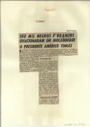 100 mil negros e brancos ovacionaram em Moçambique o Presidente Américo Tomás